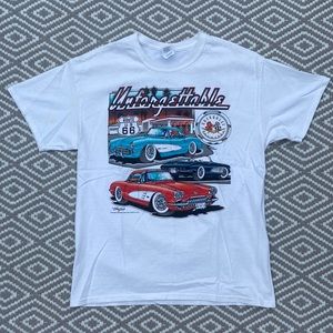 Corvette Stingray Short Sleeve Shirt Size Large Gildan White Double Sided